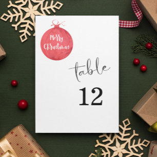 Weihnachtsball-Tischnummernkarte Tischnummer