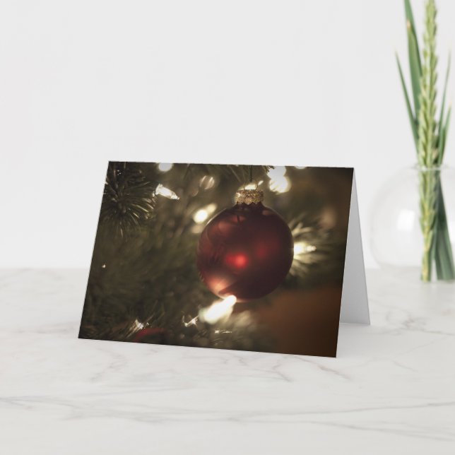 Weihnachtsball-Verzierungs-Karte Feiertagskarte (Vorderseite)
