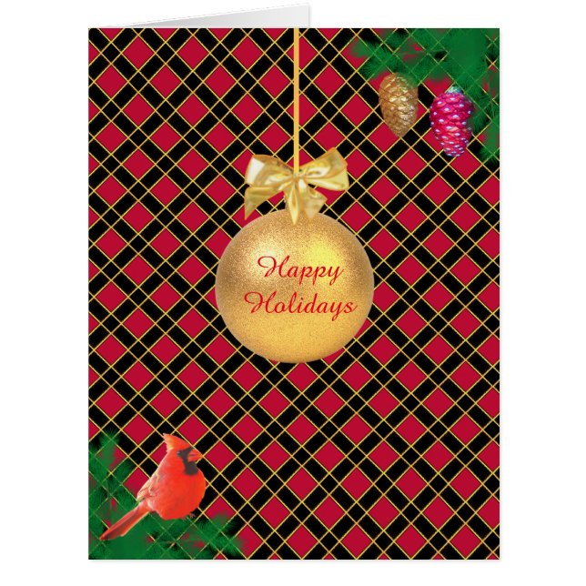 Weihnachtsball, Vogel auf der Schwarzen und Roten  (Vorderseite)
