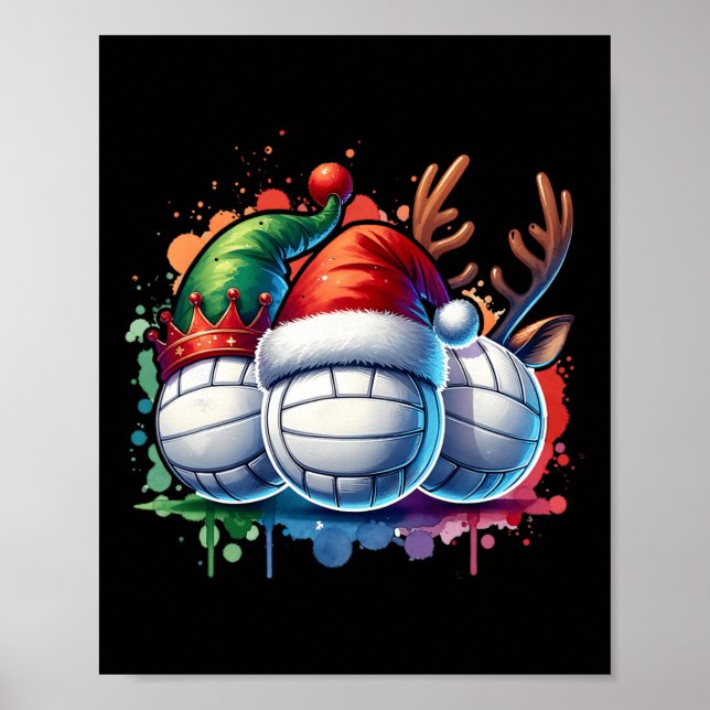 Weihnachtsball-Volleyball-Spieler Poster (Vorne)