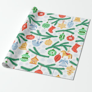 Weihnachtsbällchen, Dekorationen nahtlos Geschenkpapier