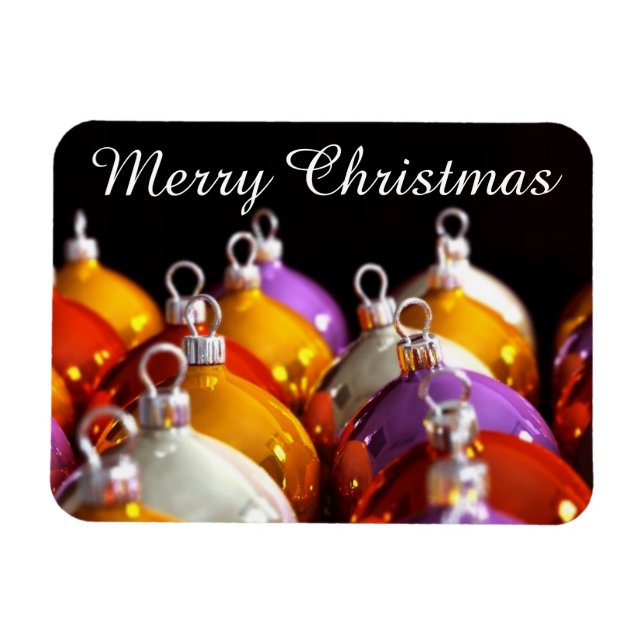 Weihnachtsbälle 2 Frohe Weihnachtsmagazin Magnet (Horizontal)
