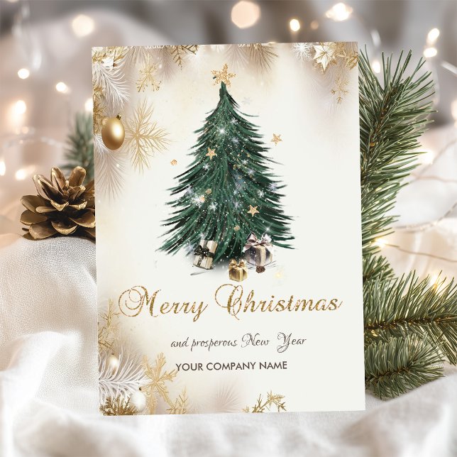 Weihnachtsbälle, Baum, Geschenke, Schneeflocken Ur Feiertagskarte (Von Creator hochgeladen)