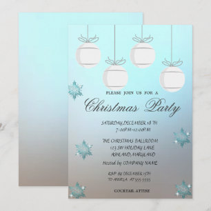 Weihnachtsbälle, Blue Corporate Christmas Party Einladung