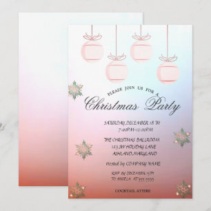 Weihnachtsbälle, buntes Weihnachtsfest im Unterneh Einladung