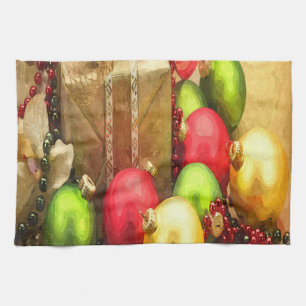 Weihnachtsbälle Geschirrtuch