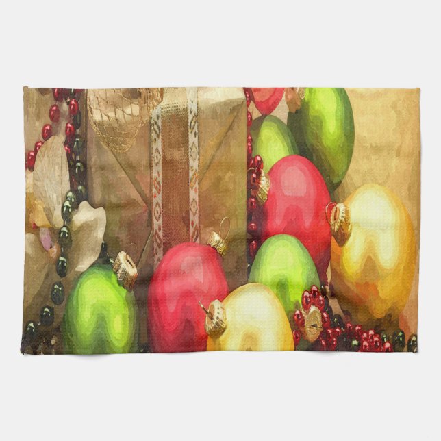 Weihnachtsbälle Geschirrtuch (Horizontal)