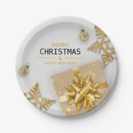 Weihnachtsbälle Gold Geschenkboxen Gold Schneefloc Pappteller