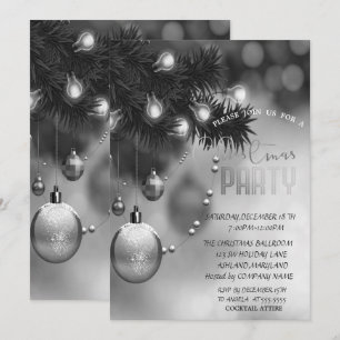Weihnachtsbälle Grau Weihnachtsfest im Unternehmen Einladung
