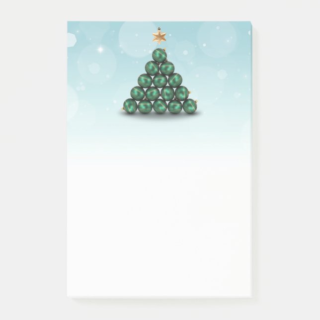 Weihnachtsbälle in Baumform Post-it Klebezettel (Vorderseite)