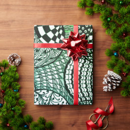 Weihnachtsbälle Originale in Grüntönen Geschenkpapier