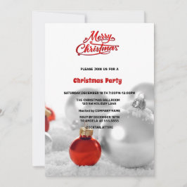 Weihnachtsbälle Präsentiert Silber Weihnachten Par Einladung