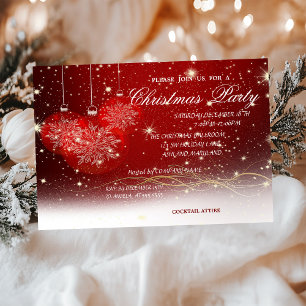 Weihnachtsbälle, Rot, Weihnachtsfest im Unternehme Einladung