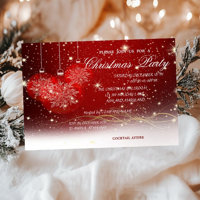 Weihnachtsbälle, Rot, Weihnachtsfest im Unternehme Einladung (Von Creator hochgeladen)