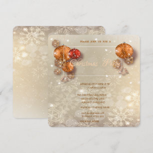 Weihnachtsbälle, Schneeflocken, Corporate Party Einladung