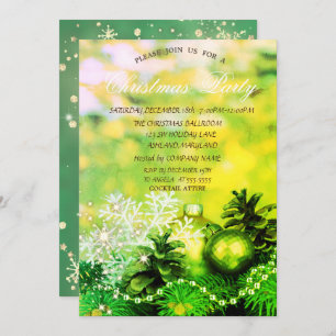 Weihnachtsbälle Snowflake Pine Cones Green Einladung
