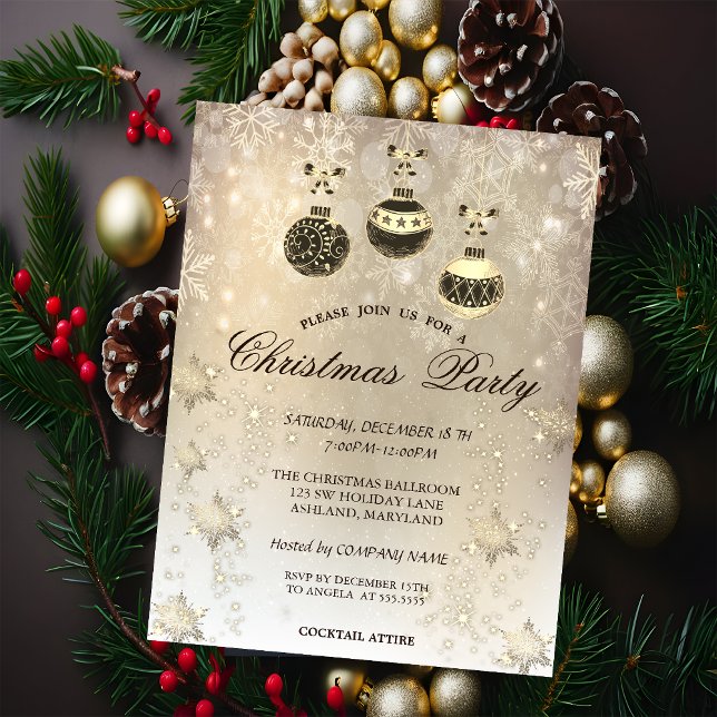 Weihnachtsbälle, Snowflakes Company Party Einladung (Von Creator hochgeladen)