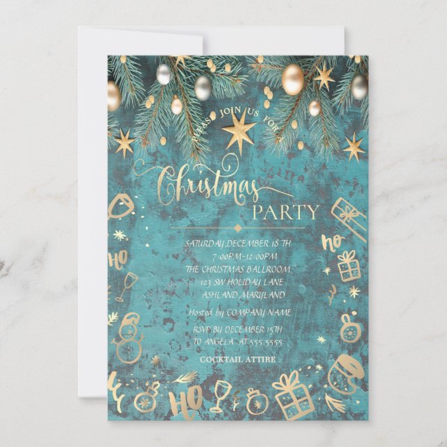 Weihnachtsbälle, Sternenfirma Einladung (Vorderseite)