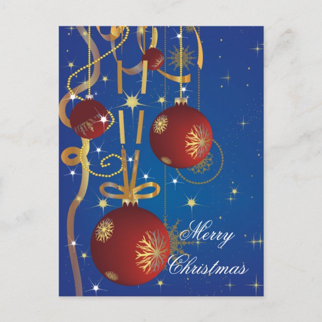 Weihnachtsbälle und Ribbons Postkarte (Vorderseite)
