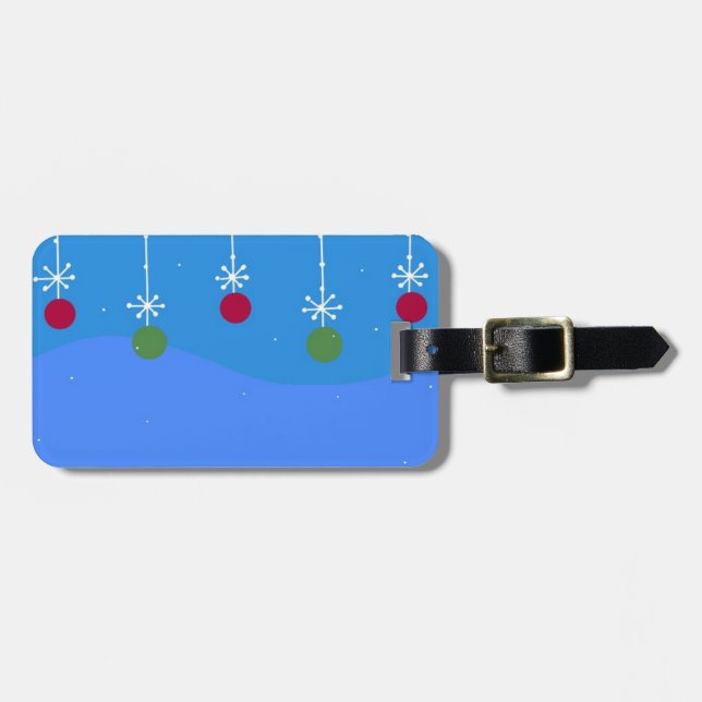 Weihnachtsbälle und Schneeflocken Gepäckanhänger (Vorderseite horizontal)