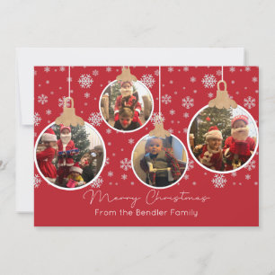 Weihnachtsbälle Vier Fotokarte Einladung