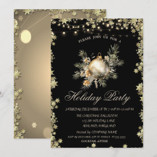 Weihnachtsballen in Aquarellfarben Branchen Feiert Einladung