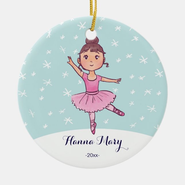 Weihnachtsballerina der keramik ornament (Vorne)