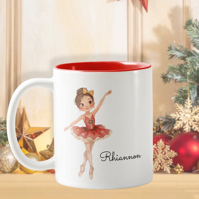 Weihnachtsballet Girl Dancer Zweifarbige Tasse (Von Creator hochgeladen)
