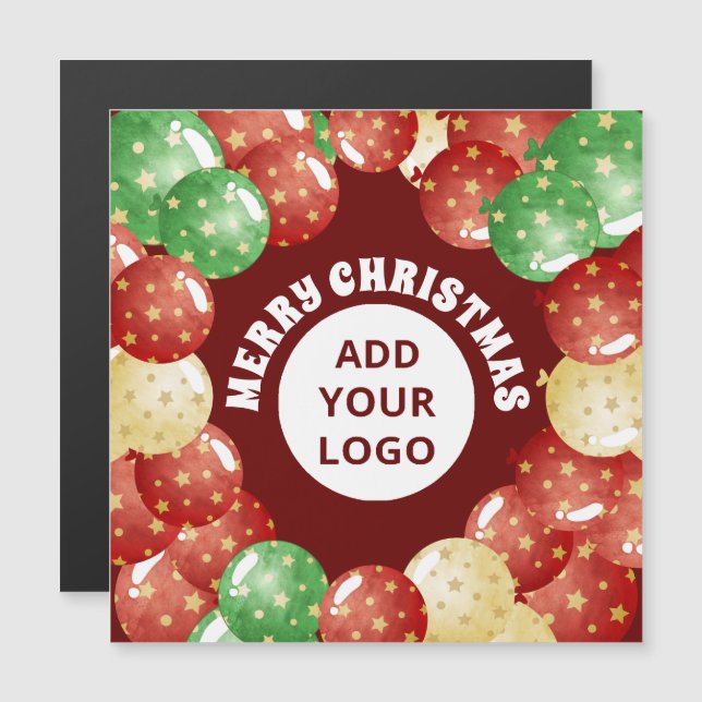 Weihnachtsballons Custom Company Red Card Magnetkarte (Vorne/Hinten)