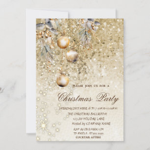 Weihnachtsballs Gold Sequenzen Weihnachtsfest Part Einladung