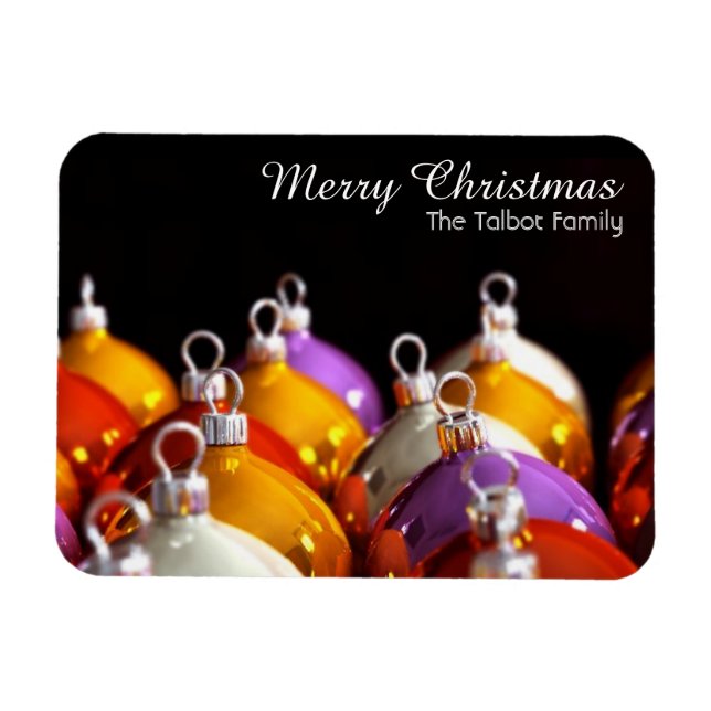 Weihnachtsballs Personalisiertes Weihnachtsmagazin Magnet (Horizontal)