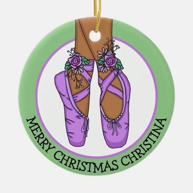 Weihnachtsballschläger Personalisiert Keramik Ornament (Vorne)