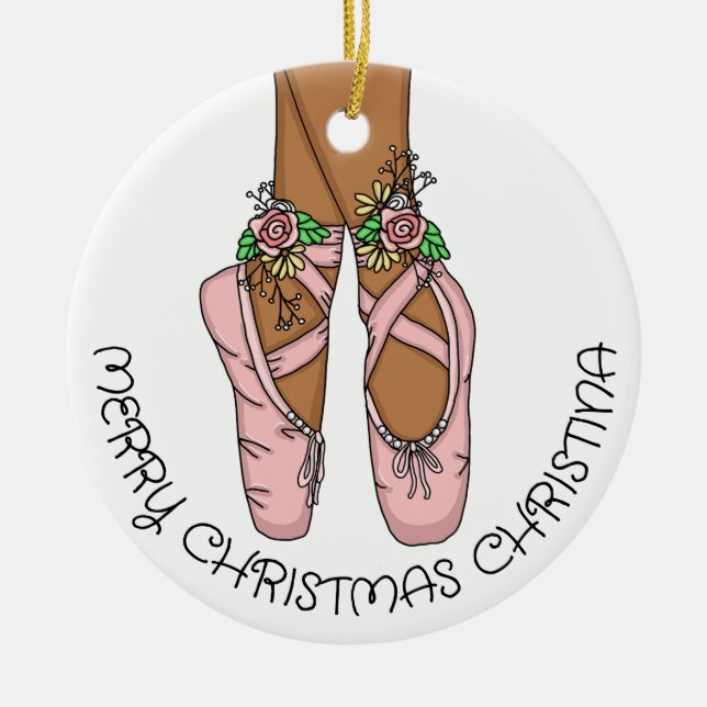 Weihnachtsballschläger Personalisierte Keramik ode Keramik Ornament (Vorne)