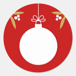 Weihnachtsballsticker. Ort für Text. Runder Aufkleber