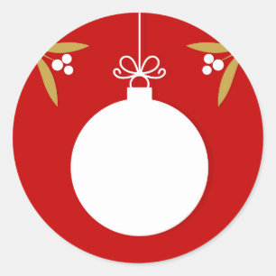 Weihnachtsballsticker. Ort für Text. Runder Aufkleber