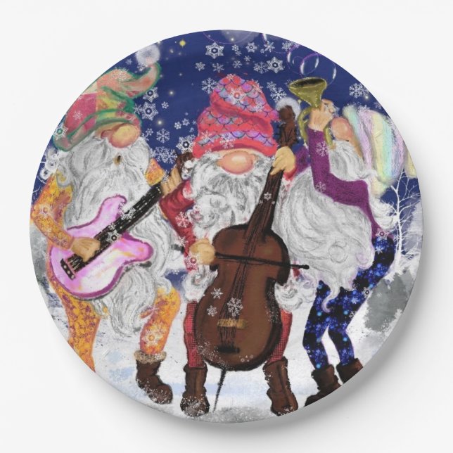 Weihnachtsband - Happy Song Pappteller (Vorderseite)