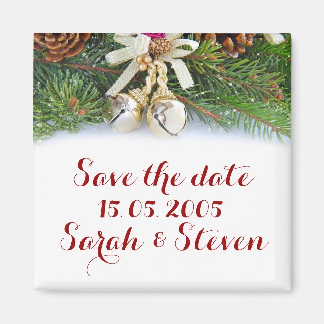 Weihnachtsband Save the Date Magnet (Vorne)