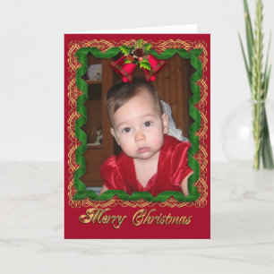 Weihnachtsbänder rahmen Grußkarte für Foto Feiertagskarte