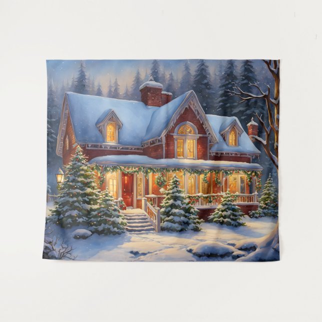 Weihnachtsbänder Wandteppich (Vorderseite (Horizontal))