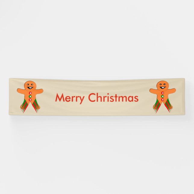 Weihnachtsbanner Party Gingerbrot Man Banner (Horizontal)