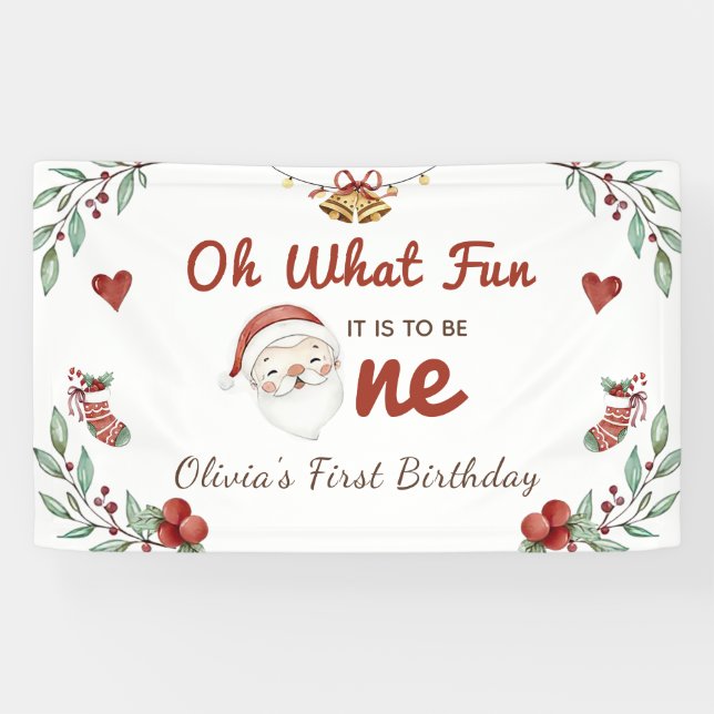 Weihnachtsbanner zum ersten Geburtstag Banner (Horizontal)