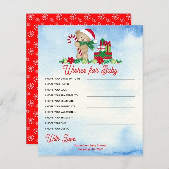 Weihnachtsbär Bear Bearly Wait Dusche Wünsche für  (Vorne/Hinten)