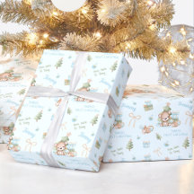 Weihnachtsbär Boy Blauer Name Text Weihnachten