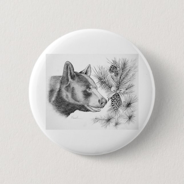 Weihnachtsbär Button (Vorderseite)