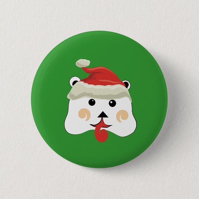 Weihnachtsbär Button (Vorderseite)