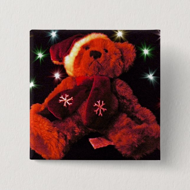Weihnachtsbär Button (Vorderseite)