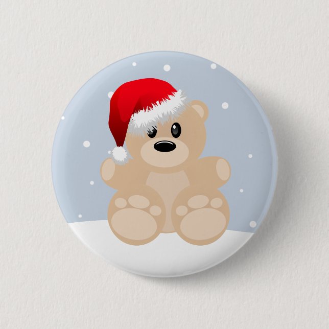 Weihnachtsbär Button (Vorderseite)