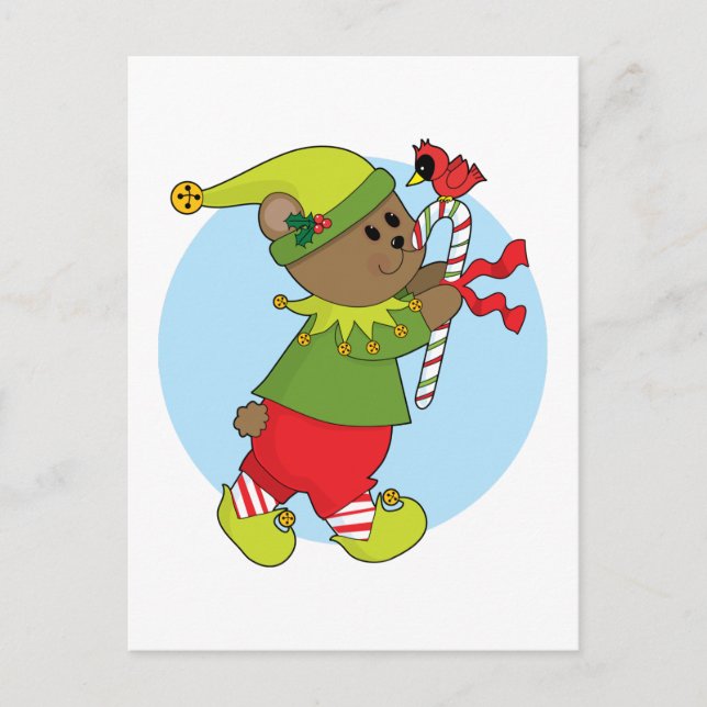 Weihnachtsbär Feiertagspostkarte (Vorderseite)