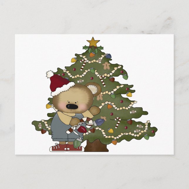 Weihnachtsbär Feiertagspostkarte (Vorderseite)