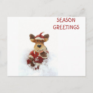 Weihnachtsbär im Schnee Feiertagspostkarte